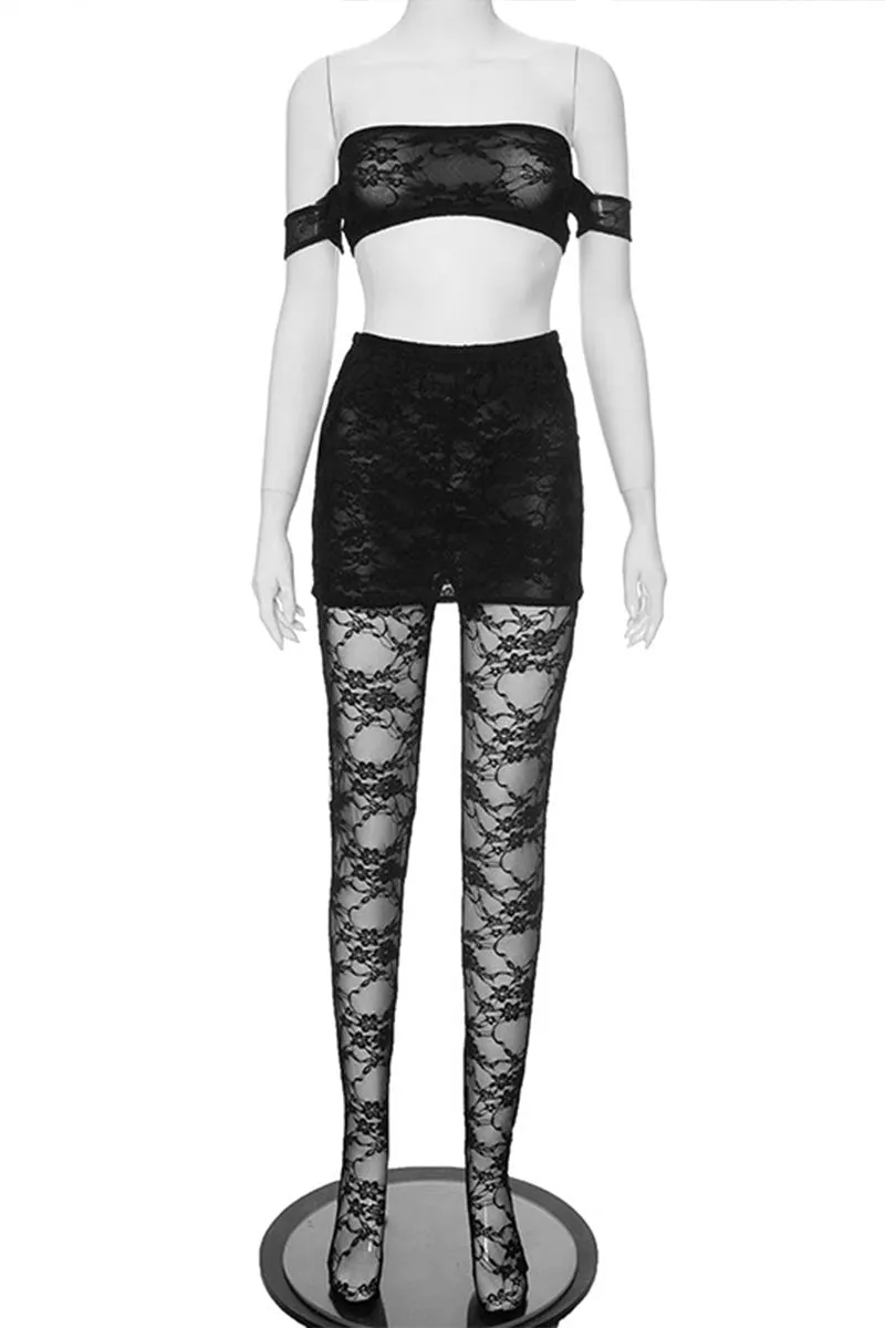 UM0331 Lace Tube and Leggings Set