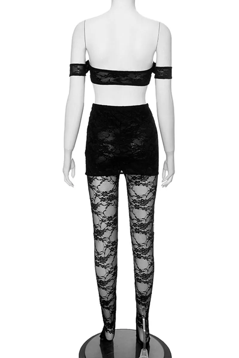 UM0331 Lace Tube and Leggings Set