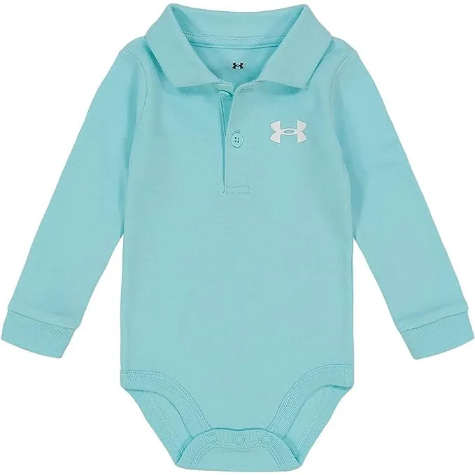 Under Armour Baby Boys' Long Sleeve Polo Bodysuit - Neo Turquoise