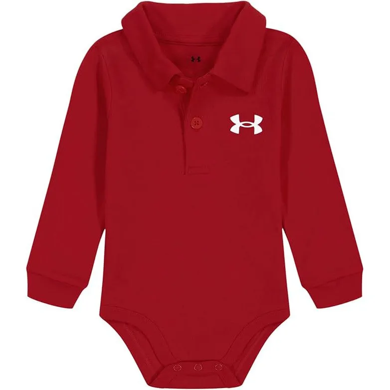Under Armour Baby Boys' Long Sleeve Polo Bodysuit - Red