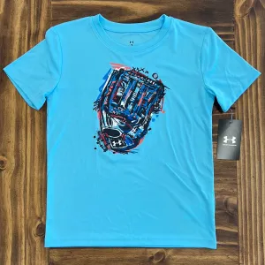 Under Armour Boy UA Brushy Mitt Short Sleeve - Sky Blue