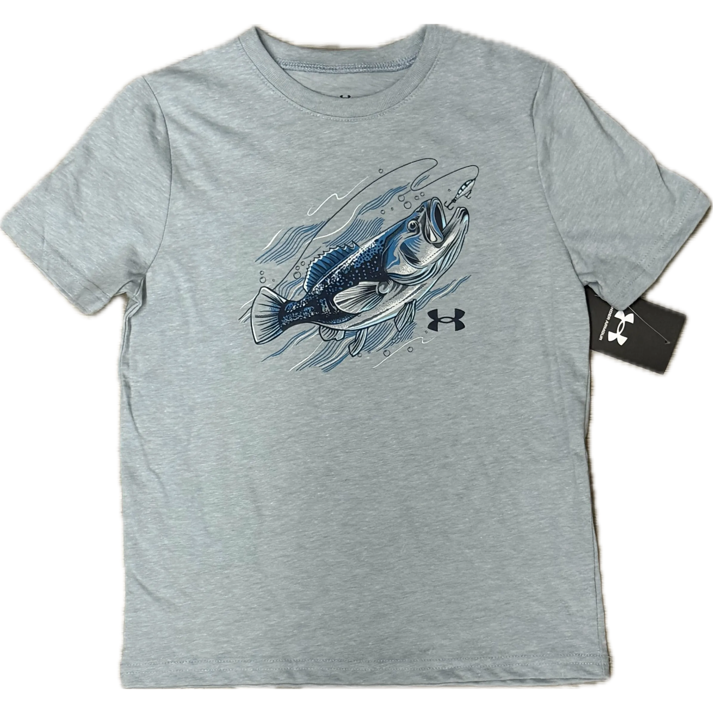 Under Armour Youth Boys' UA Bass Short Sleeve Tee Shirt- Harber Blue