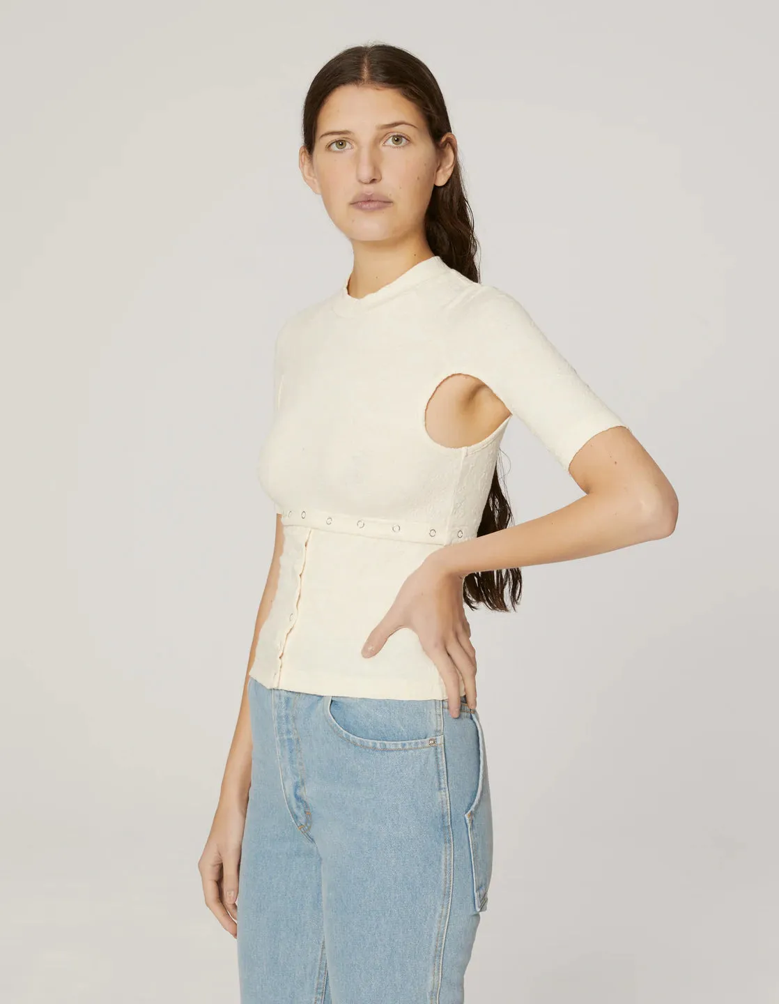 Undone Tee in Bone