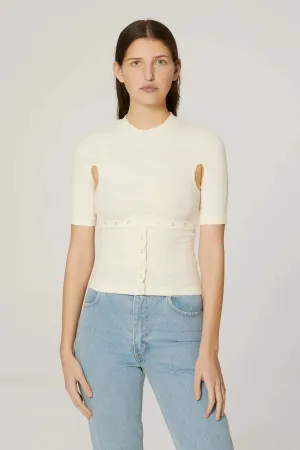 Undone Tee in Bone