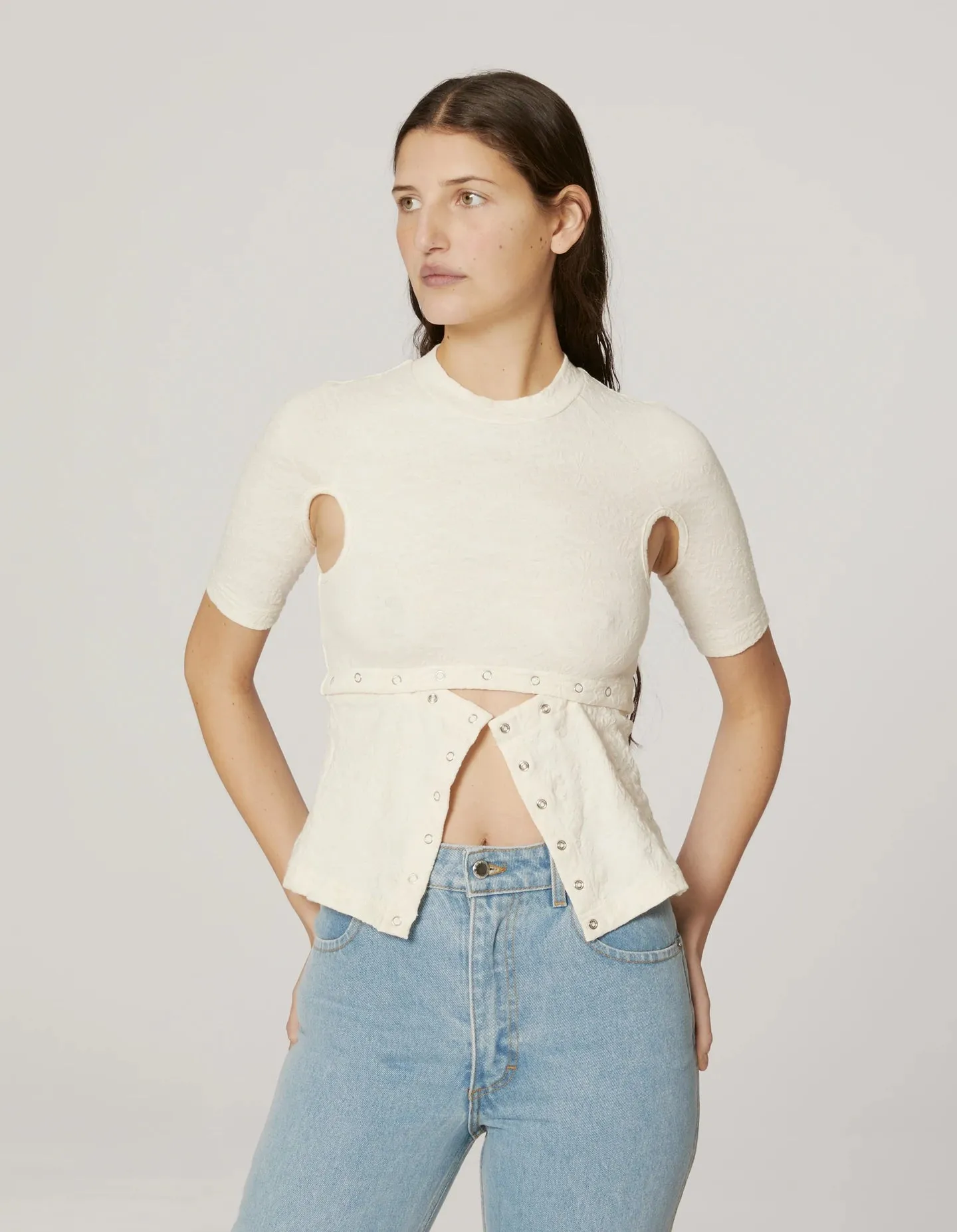 Undone Tee in Bone