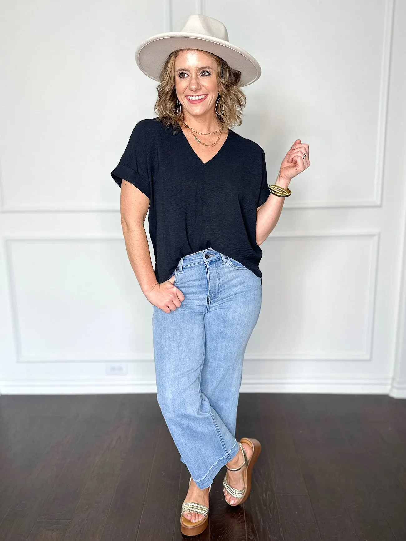 Venus V Neck Short Sleeve Top