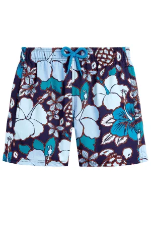 VILEBREQUIN Boys Stretch Swim Shorts Tropical Turtles