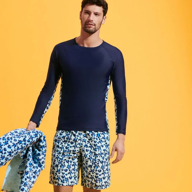 VILEBREQUIN Men Long Swim Trunks Turtles Leopard