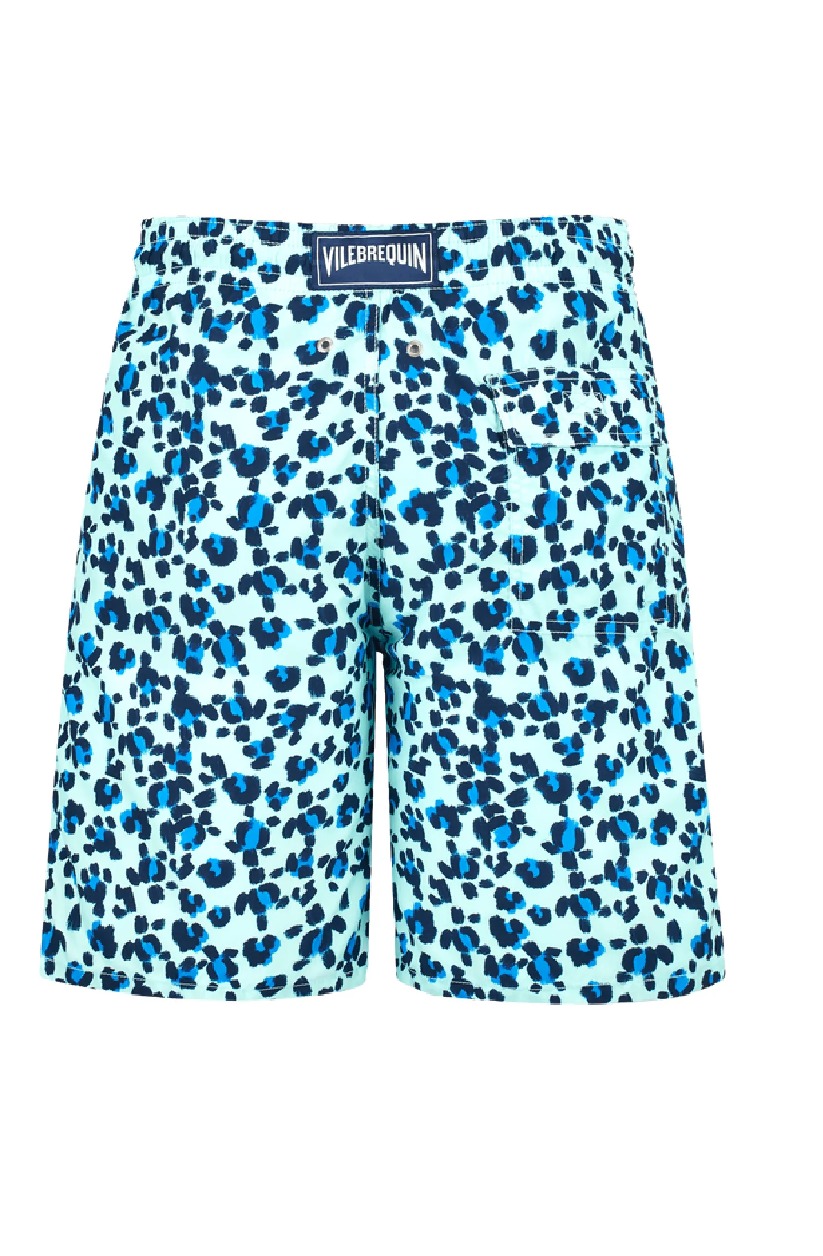 VILEBREQUIN Men Long Swim Trunks Turtles Leopard