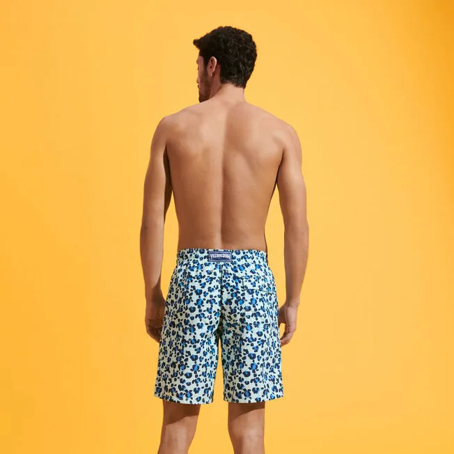 VILEBREQUIN Men Long Swim Trunks Turtles Leopard