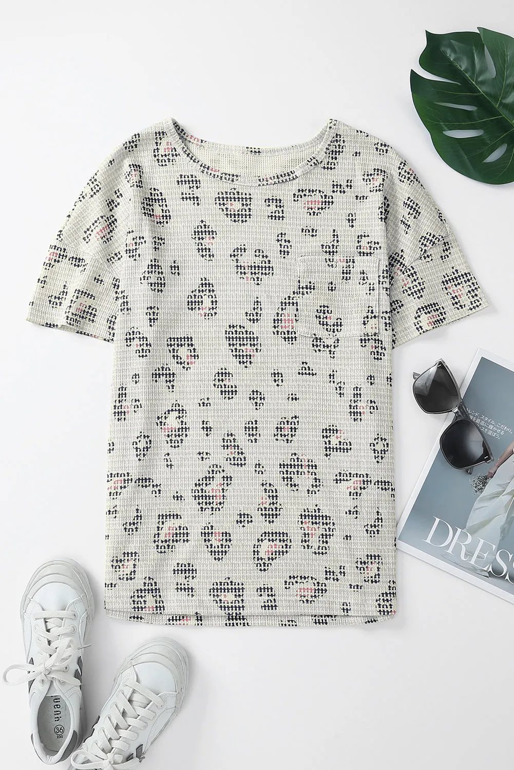 Waffle Knit Short Sleeve Top