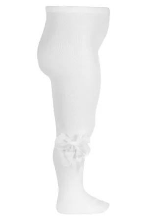 White Tulle Bow Tights