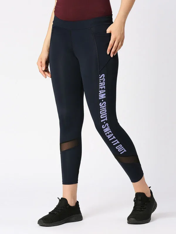 Women Navy Blue Solid Track Pants & Joggers RUN TIME TRACK- NY