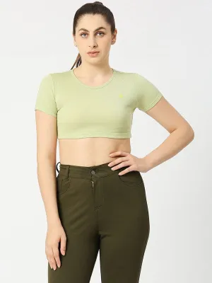 Women Pista Solid Crop Top STUNNER TANK -01-Pista