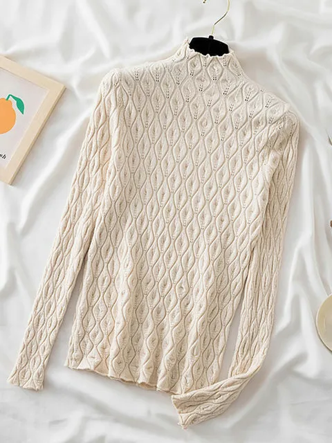 Women Slim Tops Knitted Sweater Jumper Soft Blouse