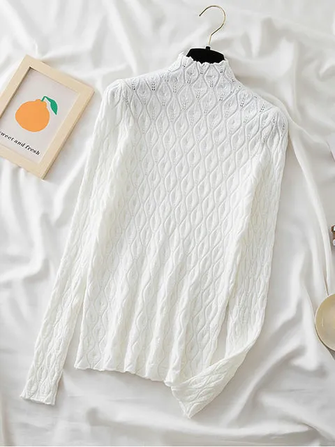Women Slim Tops Knitted Sweater Jumper Soft Blouse