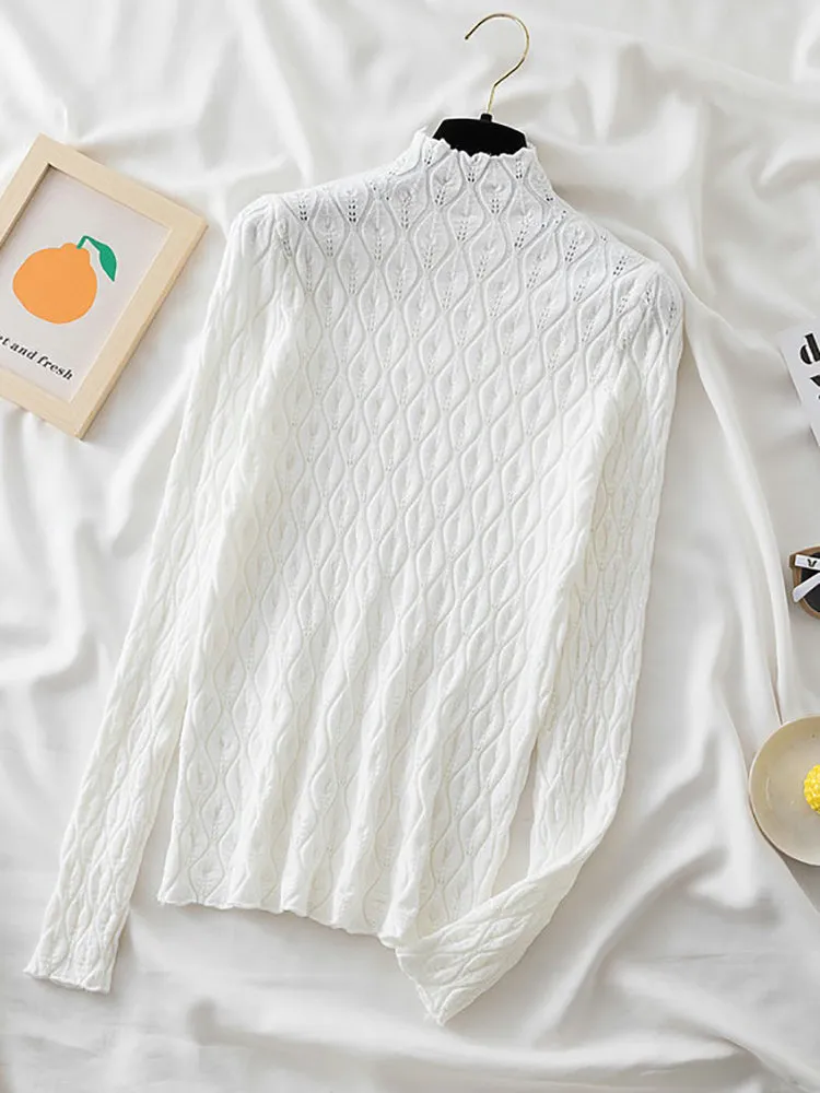 Women Slim Tops Knitted Sweater Jumper Soft Blouse