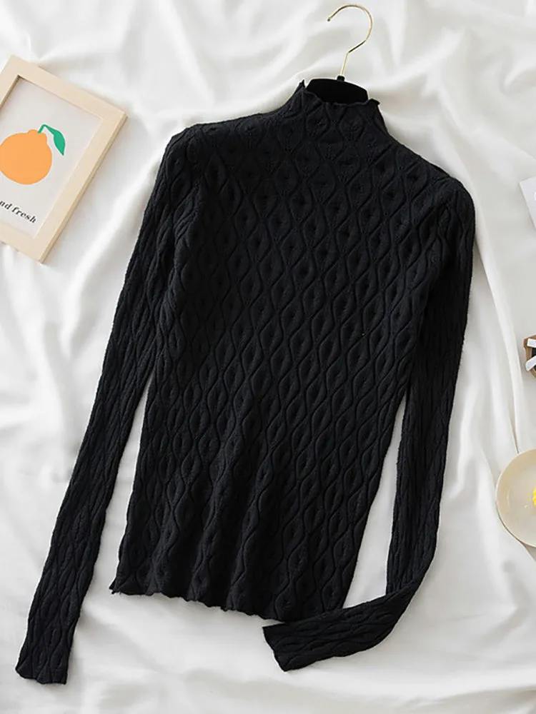 Women Slim Tops Knitted Sweater Jumper Soft Blouse