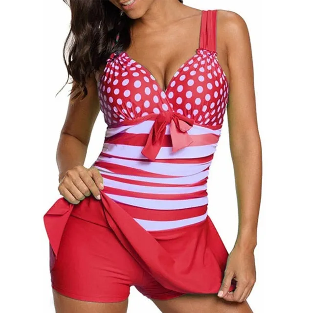 Women Striped Tankini Summer Sexy Polka Dot Female Swimsuit Fashion Two Piece Sets