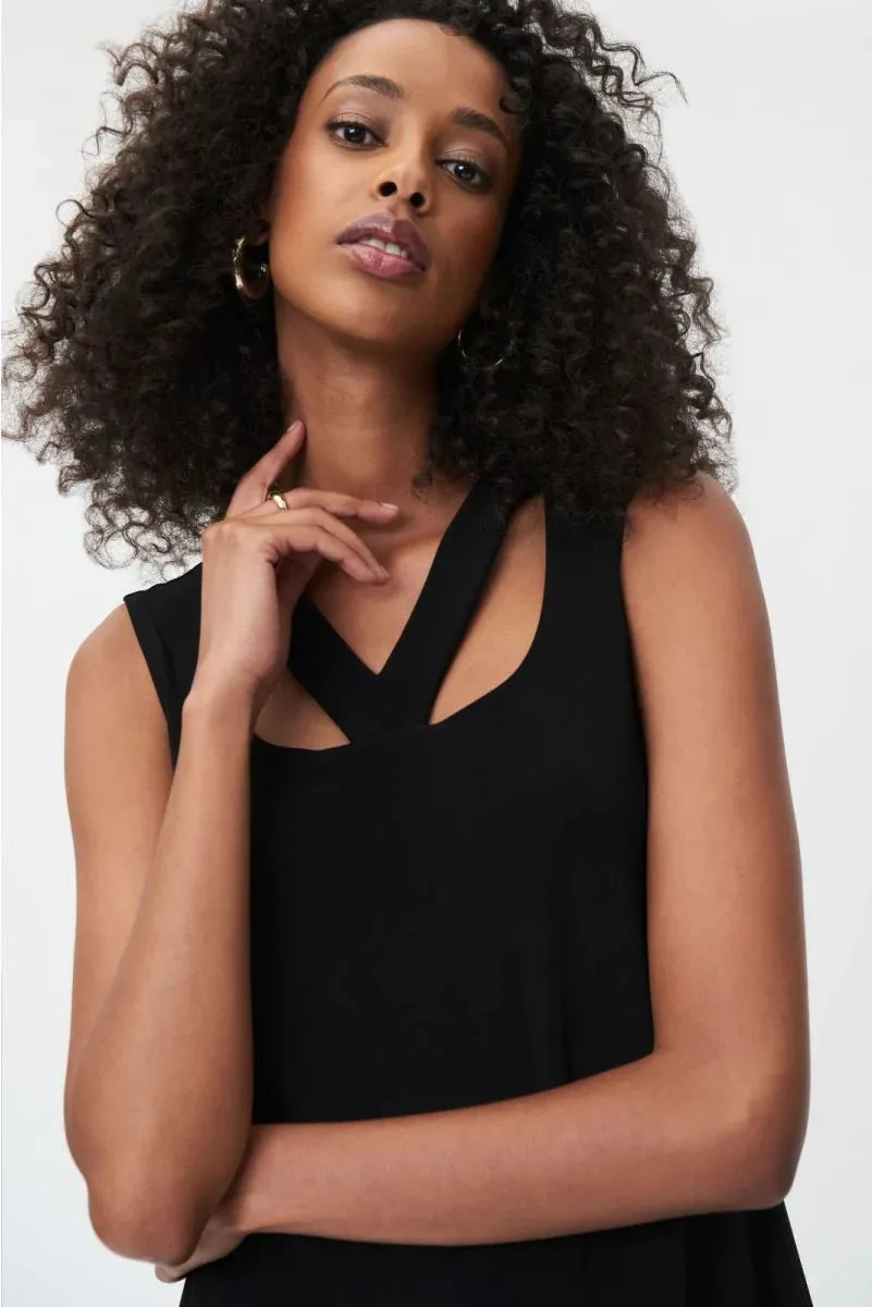 Women's Joseph Ribkoff | Cut Out V-Neck Tunic Top | Black