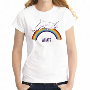 Women's T Shirt Dry Humor Sea Unicorn Rainbow Funny Girl's Artsy Tee