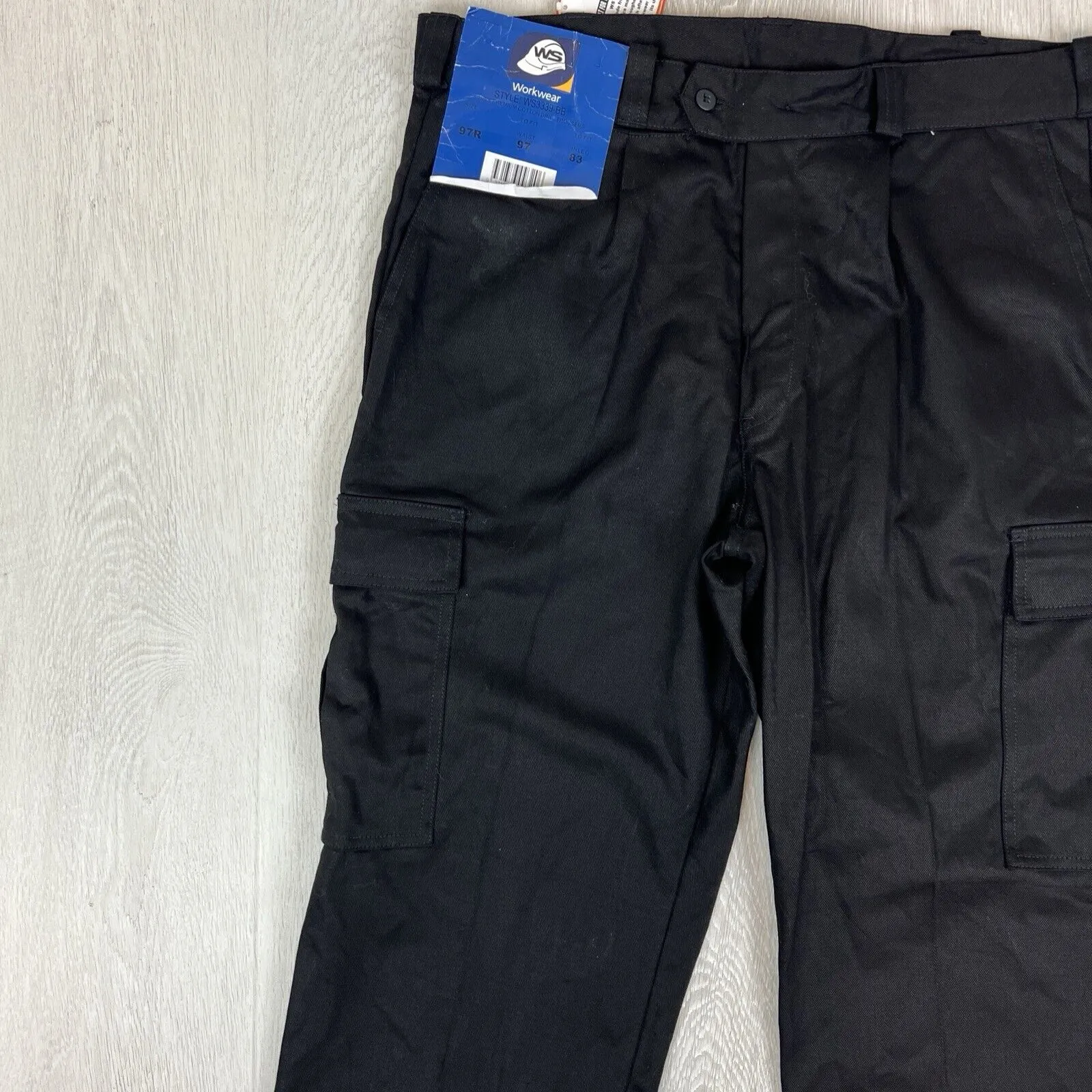 WS Workwear Mens 100% Premium Cotton Drill Cargo Trousers Size 97R (New)