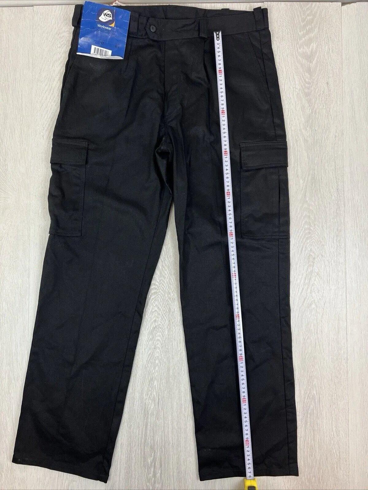WS Workwear Mens 100% Premium Cotton Drill Cargo Trousers Size 97R (New)