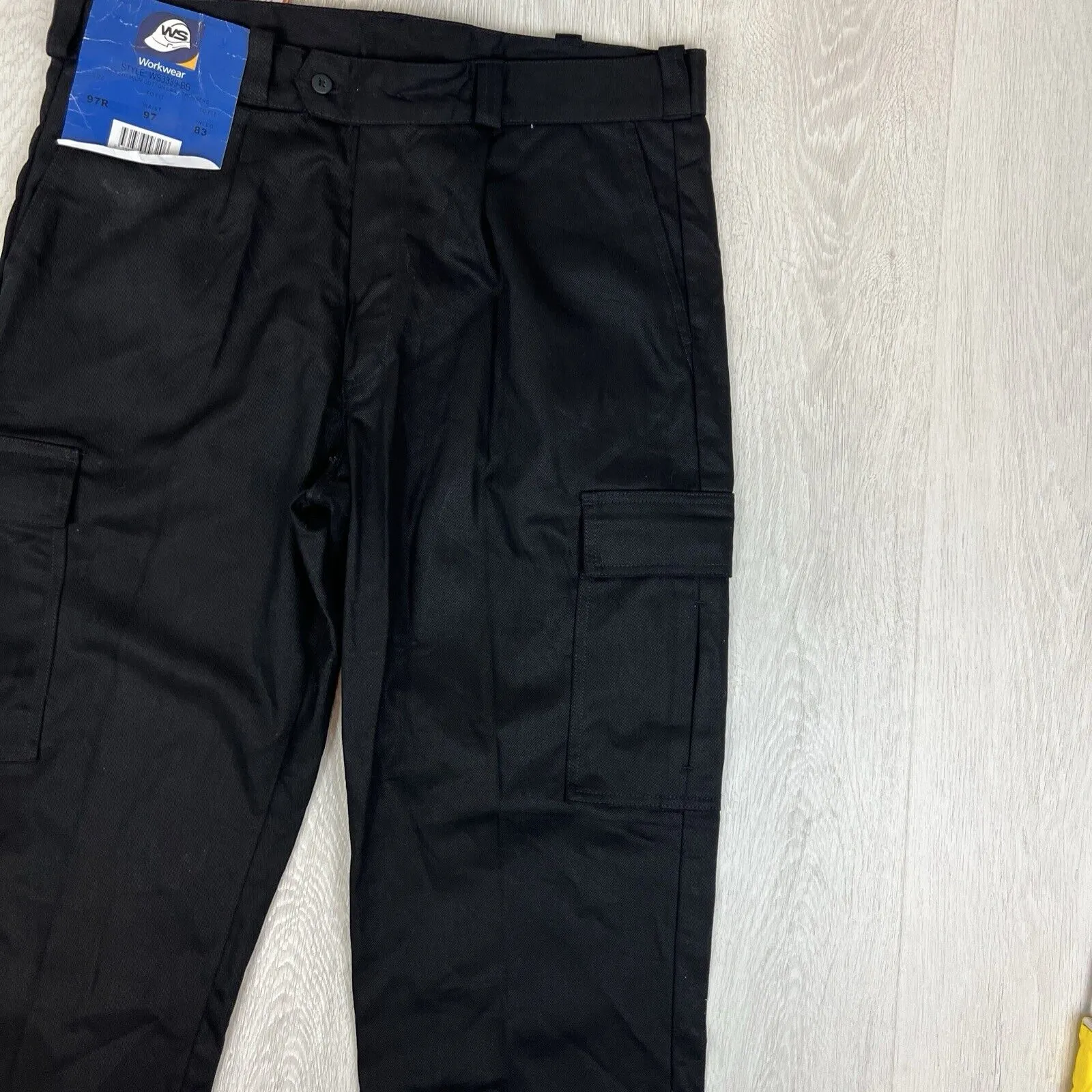 WS Workwear Mens 100% Premium Cotton Drill Cargo Trousers Size 97R (New)