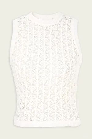 Wylie Crop Tank Top in Ivory