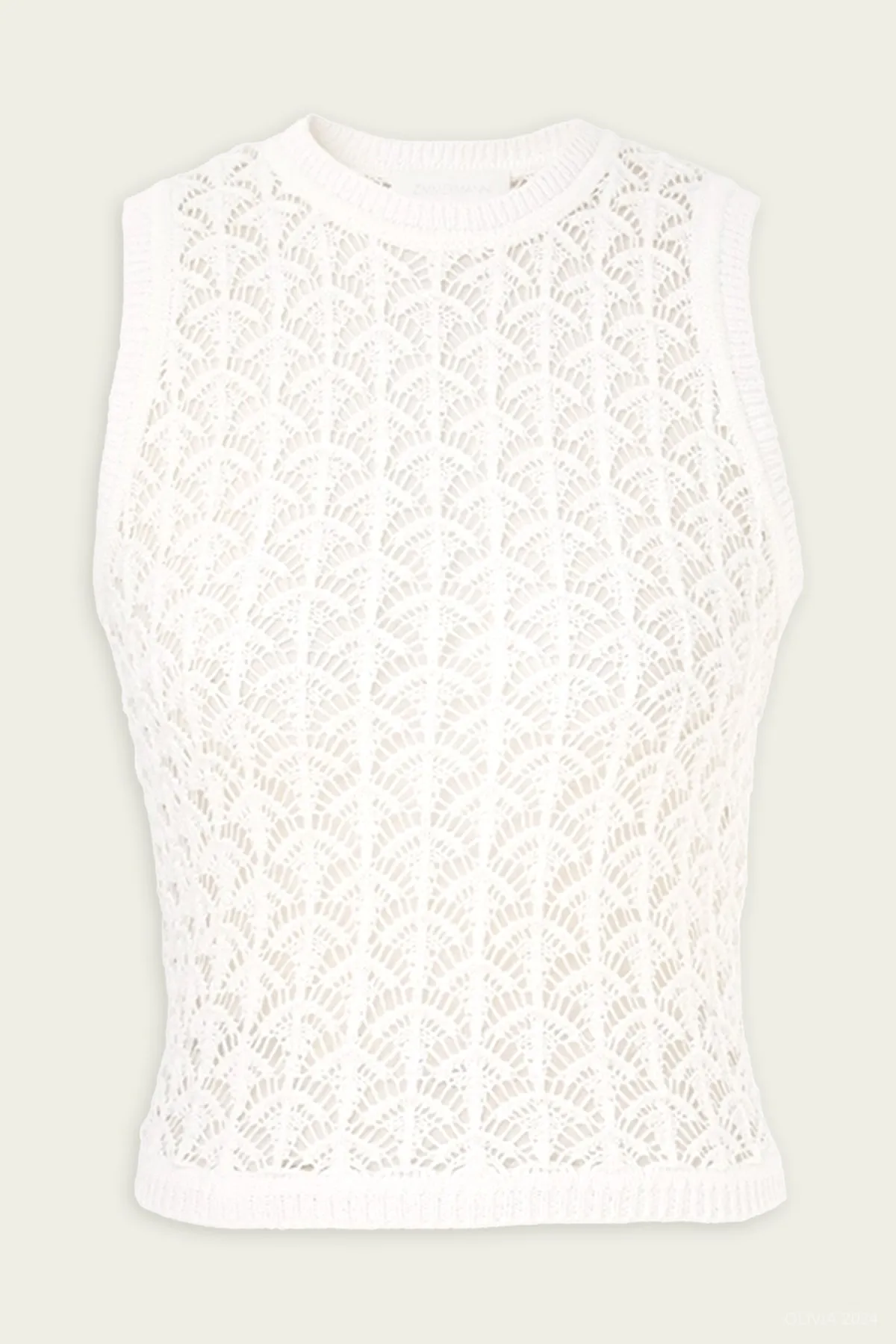 Wylie Crop Tank Top in Ivory