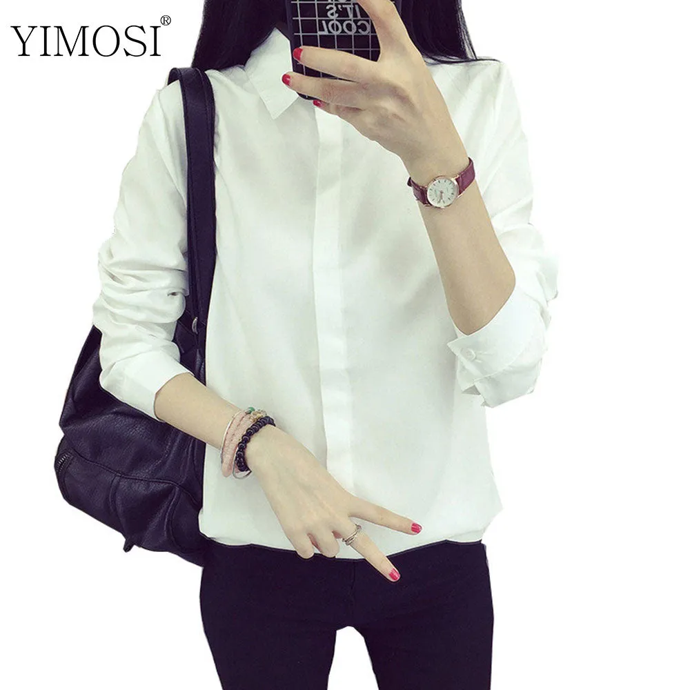 YIMOSI Women Autumn Blouses 2017 Korean Style Long Sleeve Shirts Preppy White Lady Tops Female Office Clothing Casual Blusas