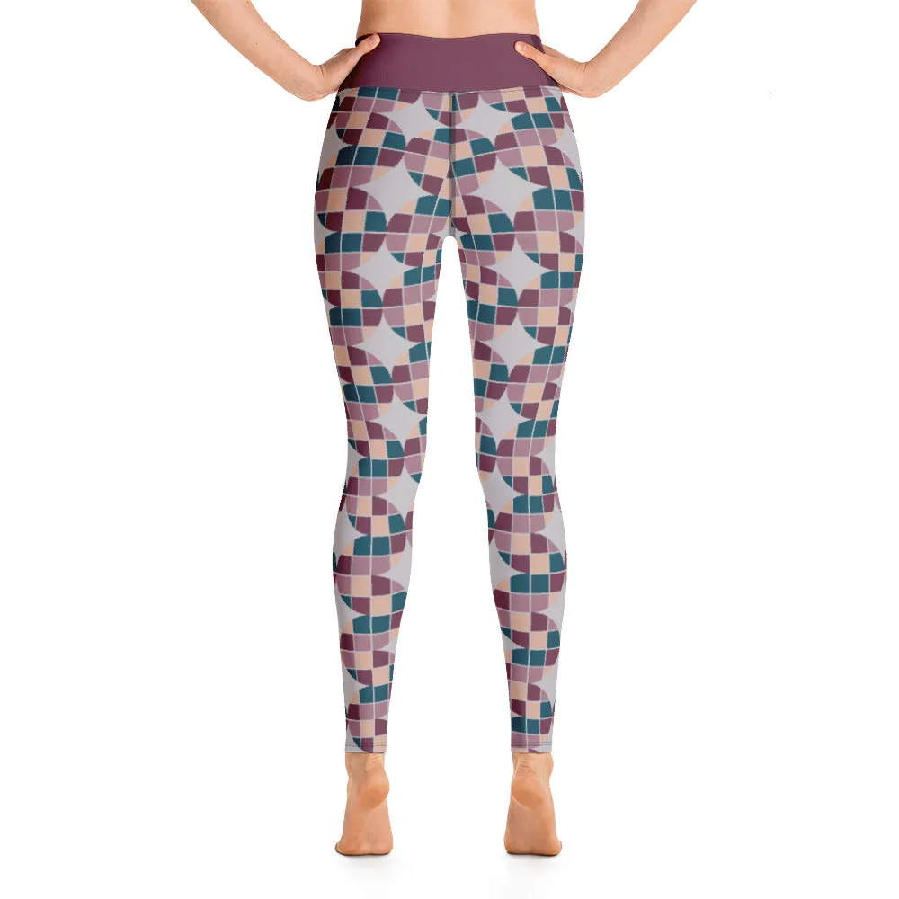 Yoga Leggings, Serpent Story Burgundy