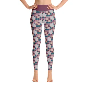 Yoga Leggings, Serpent Story Burgundy