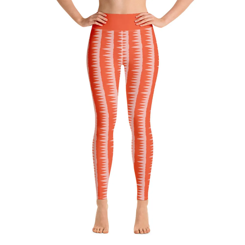 Yoga Leggings, Tiger Teeth Orange