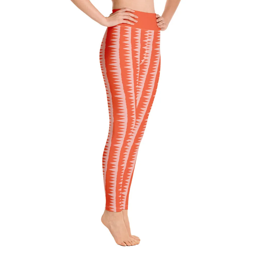 Yoga Leggings, Tiger Teeth Orange