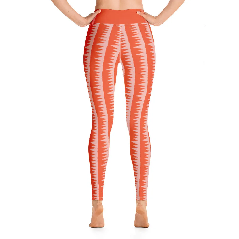 Yoga Leggings, Tiger Teeth Orange