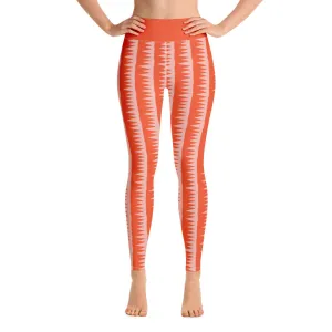 Yoga Leggings, Tiger Teeth Orange