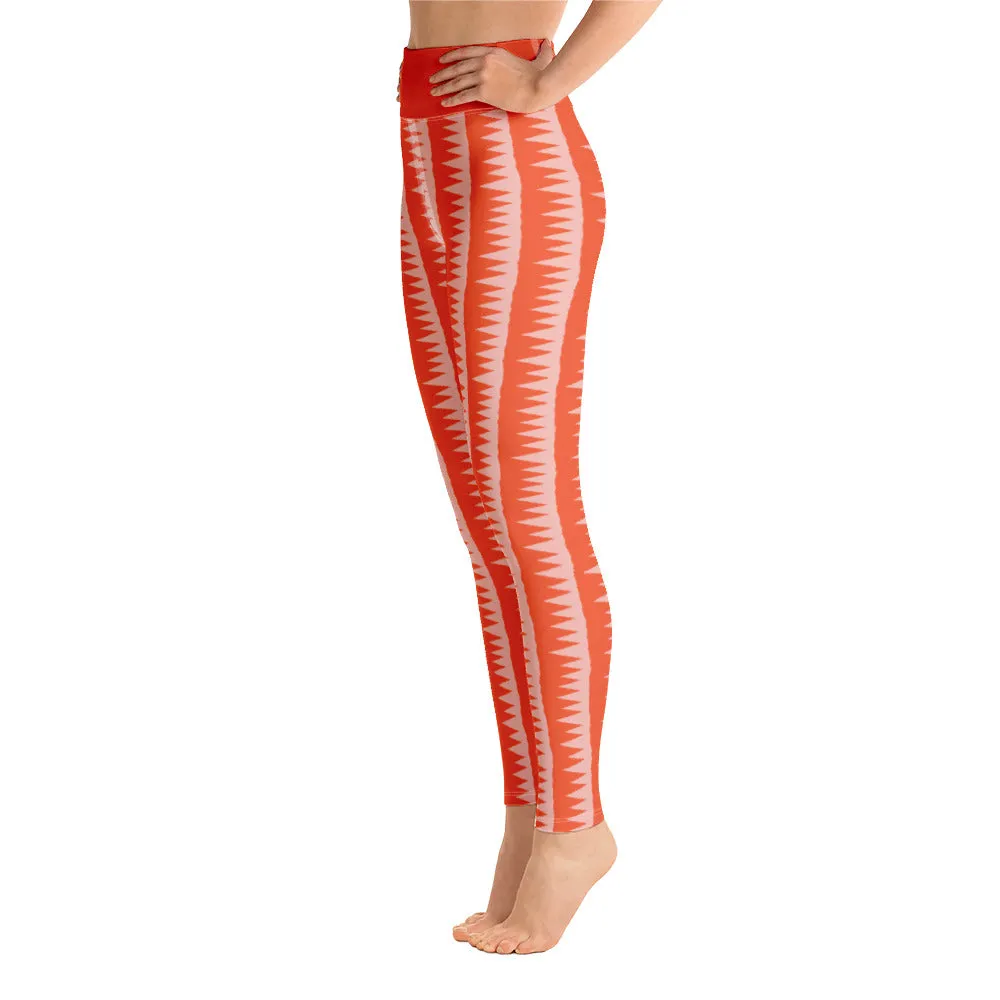 Yoga Leggings, Tiger Teeth Orange
