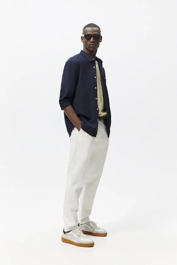 ZARA | TEXTURED CHINO TROUSERS