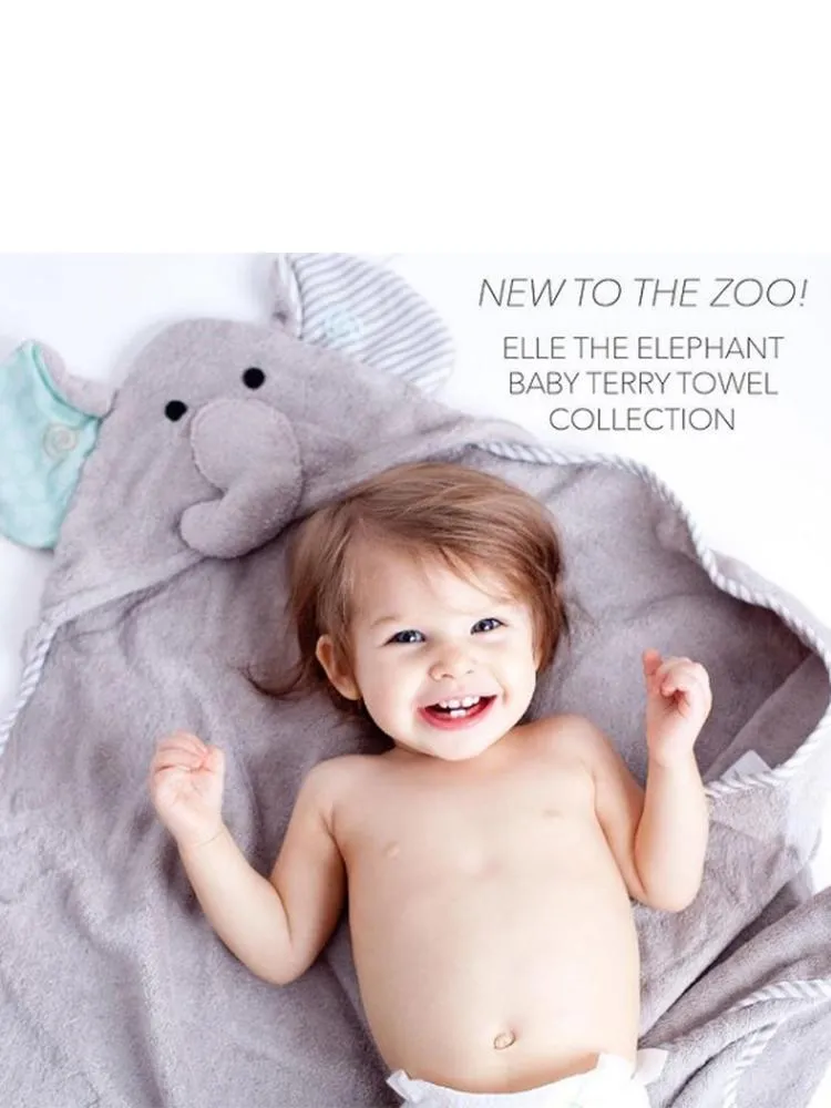 Zoocchini - Animal Cotton Baby Hooded Towels - Ellie the Elephant - 0-2 Years